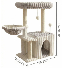 Relipet RL2870 Cat Tree – Multi-Level with Ribbed Faux Rabbit Fur