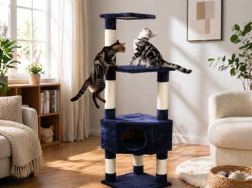 Relipet RL17434 Multi-Level Cat Tree with Sisal Scratching Posts & Hanging Toy