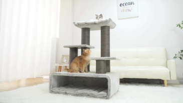 RL2811V3 Premium Cat Tree 109cm Grey  for Large Cats & Multi-Cat Homes