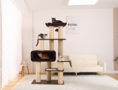 Relipet RL2856 Premium Cat Tree for Indoor Cats - 67" Multi-Level Activity Center with Spacious Condo, Thick Sisal Scratching Posts & Rope, Stable Base for Large Cats