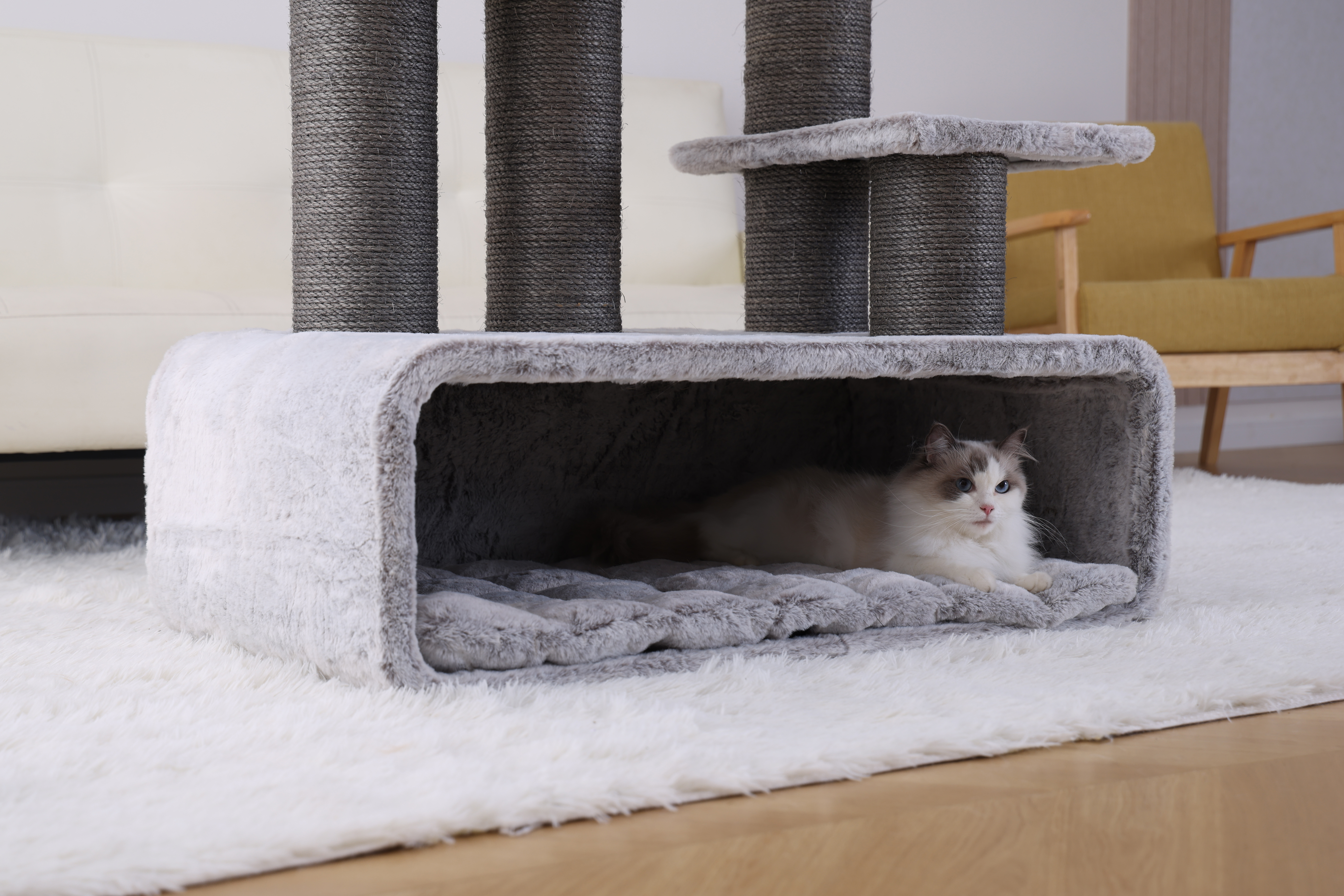 RL2811V3 Premium Cat Tree 109cm Grey  for Large Cats & Multi-Cat Homes