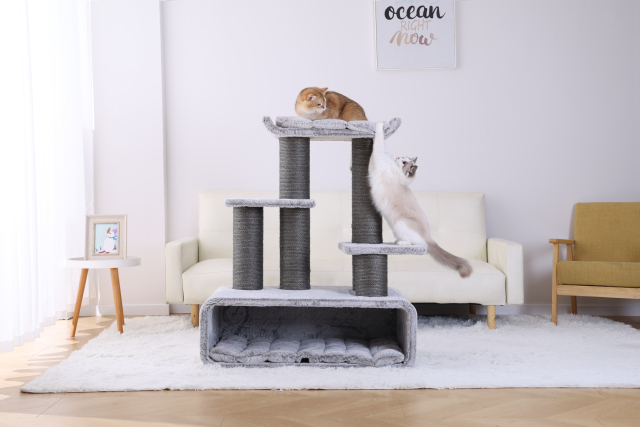 RL2811V3 Premium Cat Tree 109cm Grey  for Large Cats & Multi-Cat Homes