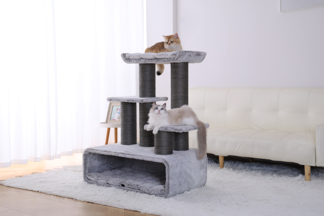 RL2811V3 Premium Cat Tree 109cm Grey  for Large Cats & Multi-Cat Homes