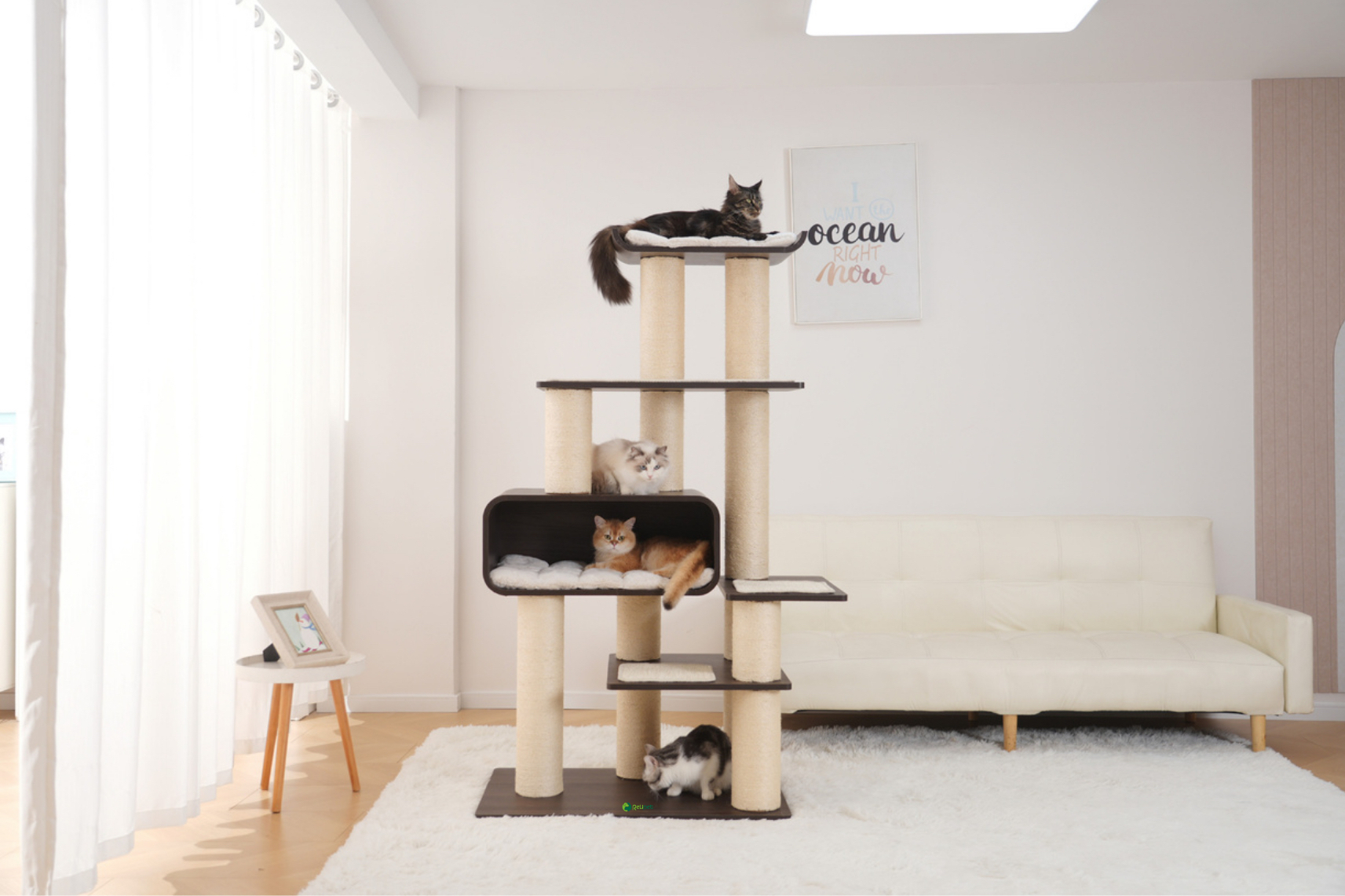 RL2813V2 Premium Multi-Cat Cat Tree 172cm With Spacious Hideaway