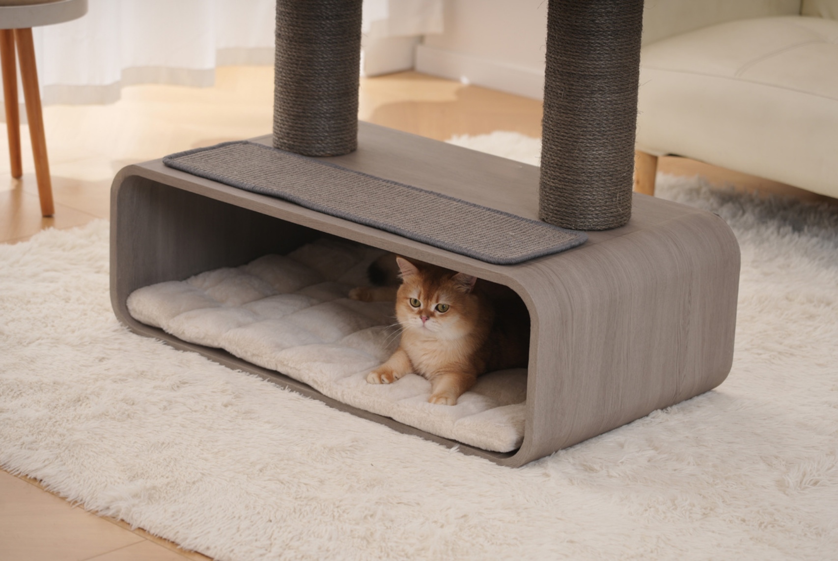 Relipet Premium Cat Tree RL2812V3 – 90x50x109cm Multi-Level Activity Center with 15cm Sisal Posts, Removable Pads & Faux Fur