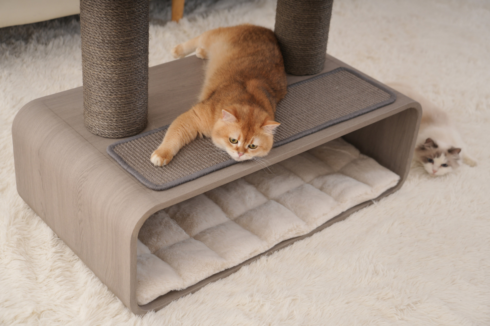 Relipet Premium Cat Tree RL2812V3 – 90x50x109cm Multi-Level Activity Center with 15cm Sisal Posts, Removable Pads & Faux Fur