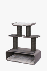 Relipet Premium Cat Tree RL2812V3 – 90x50x109cm Multi-Level Activity Center with 15cm Sisal Posts, Removable Pads & Faux Fur