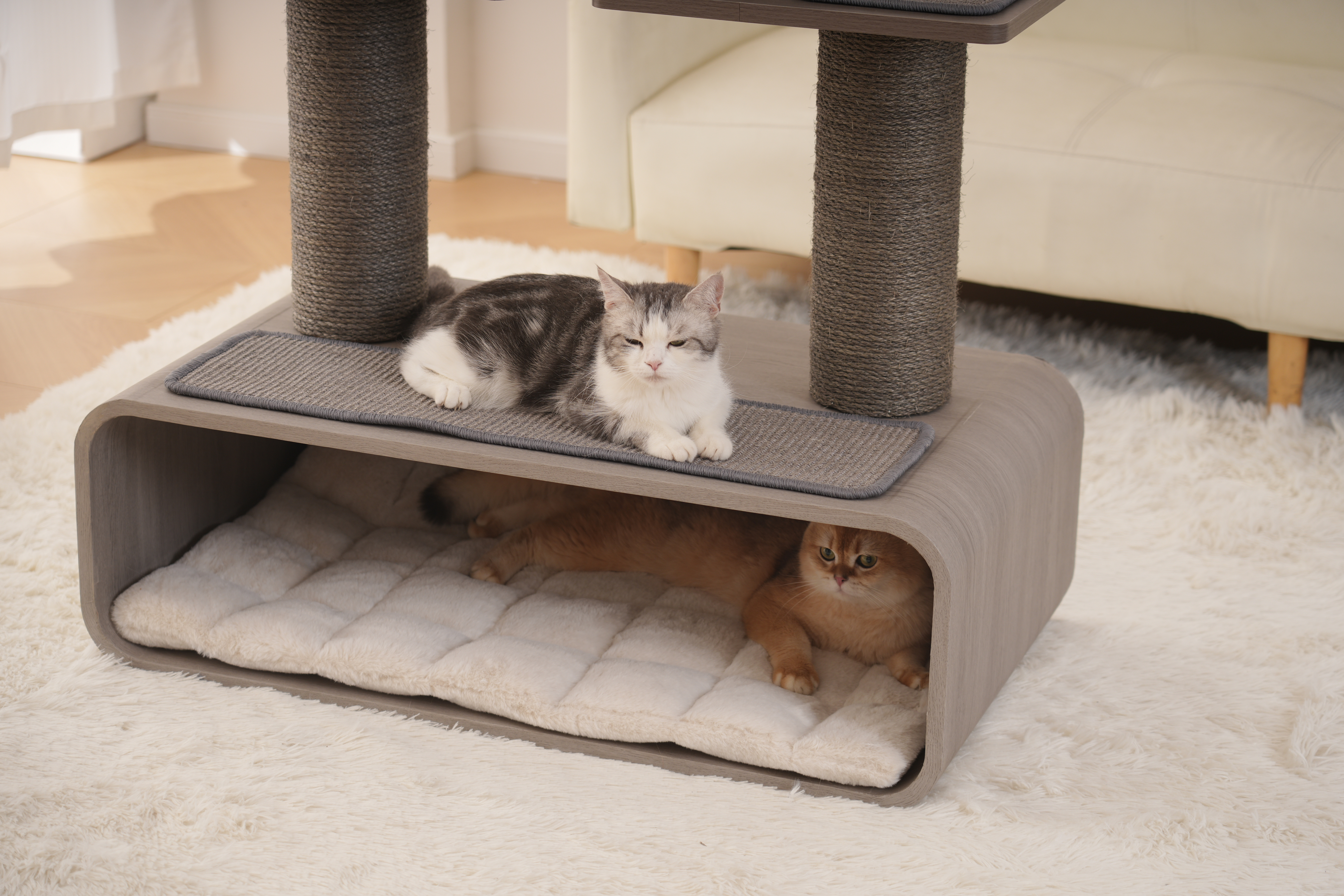 Relipet Premium Cat Tree RL2812V3 – 90x50x109cm Multi-Level Activity Center with 15cm Sisal Posts, Removable Pads & Faux Fur