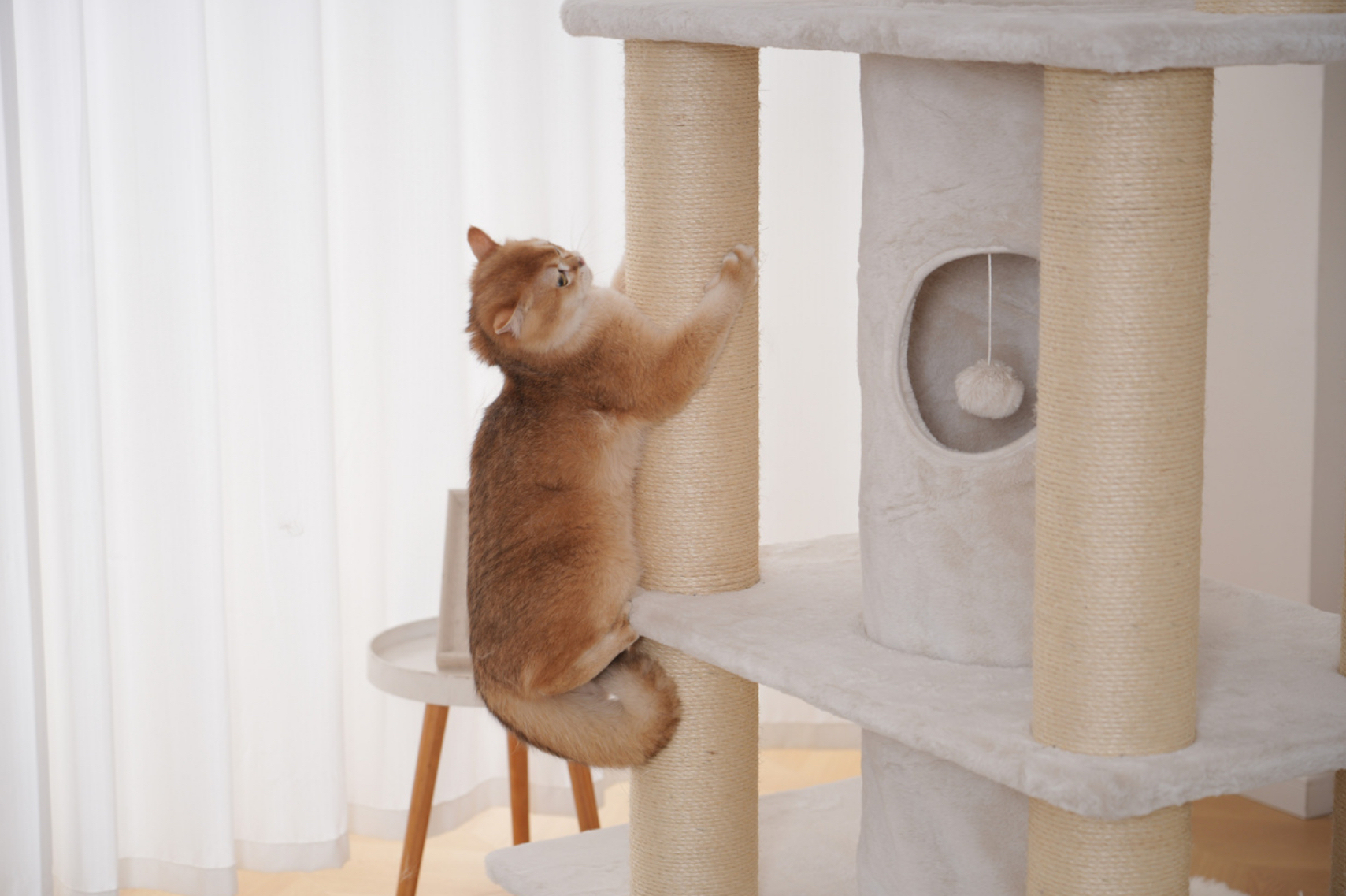 Relipet RL2814V2 Large Premium Cat Tree 188cm – 15cm Sisal Posts, 600g Faux Rabbit Fur, Thick Particle Board, Foldable Cat Tunnel