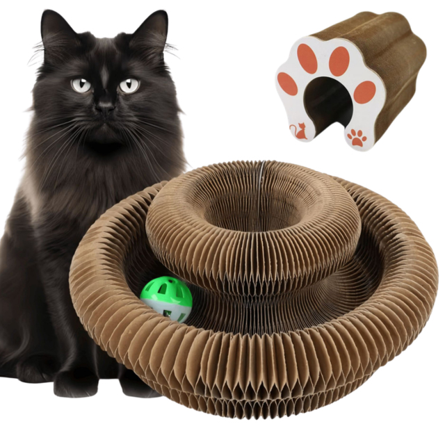 Relipet RL2876 Magic Cat Toy – Foldable Corrugated Cardboard Scratcher with Magnetic Ends