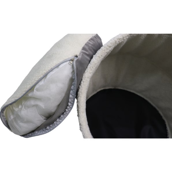 Relipet Wholesale 2-in-1 Foldable Pet Cave Bed | RL2378 Customizable Sherpa Fleece Cat & Small Dog Bed with Reversible Washable Cushion – Bulk Order Supplier