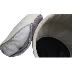 Relipet Wholesale 2-in-1 Foldable Pet Cave Bed | RL2378 Customizable Sherpa Fleece Cat & Small Dog Bed with Reversible Washable Cushion – Bulk Order Supplier