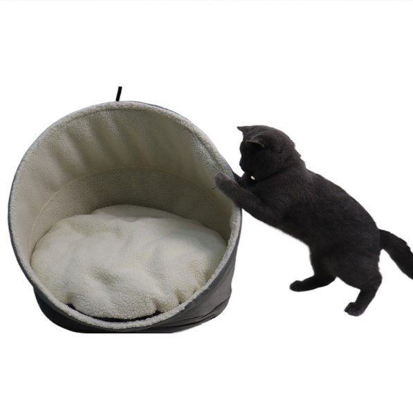 Relipet Wholesale 2-in-1 Foldable Pet Cave Bed | RL2378 Customizable Sherpa Fleece Cat & Small Dog Bed with Reversible Washable Cushion – Bulk Order Supplier
