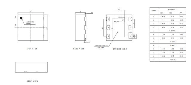 DFN1.5X1.5-6L,WanYing Chip Packaging & Testing Electronics Co., Ltd.,DFN1.5X1.5-6L