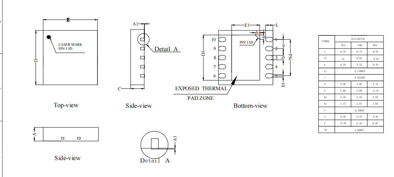 DFN3X3-10L,WanYing Chip Packaging & Testing Electronics Co., Ltd.,DFN3X3-10L