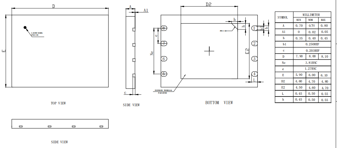 DFN8X6-8L,WanYing Chip Packaging & Testing Electronics Co., Ltd.,DFN8X6-8L
