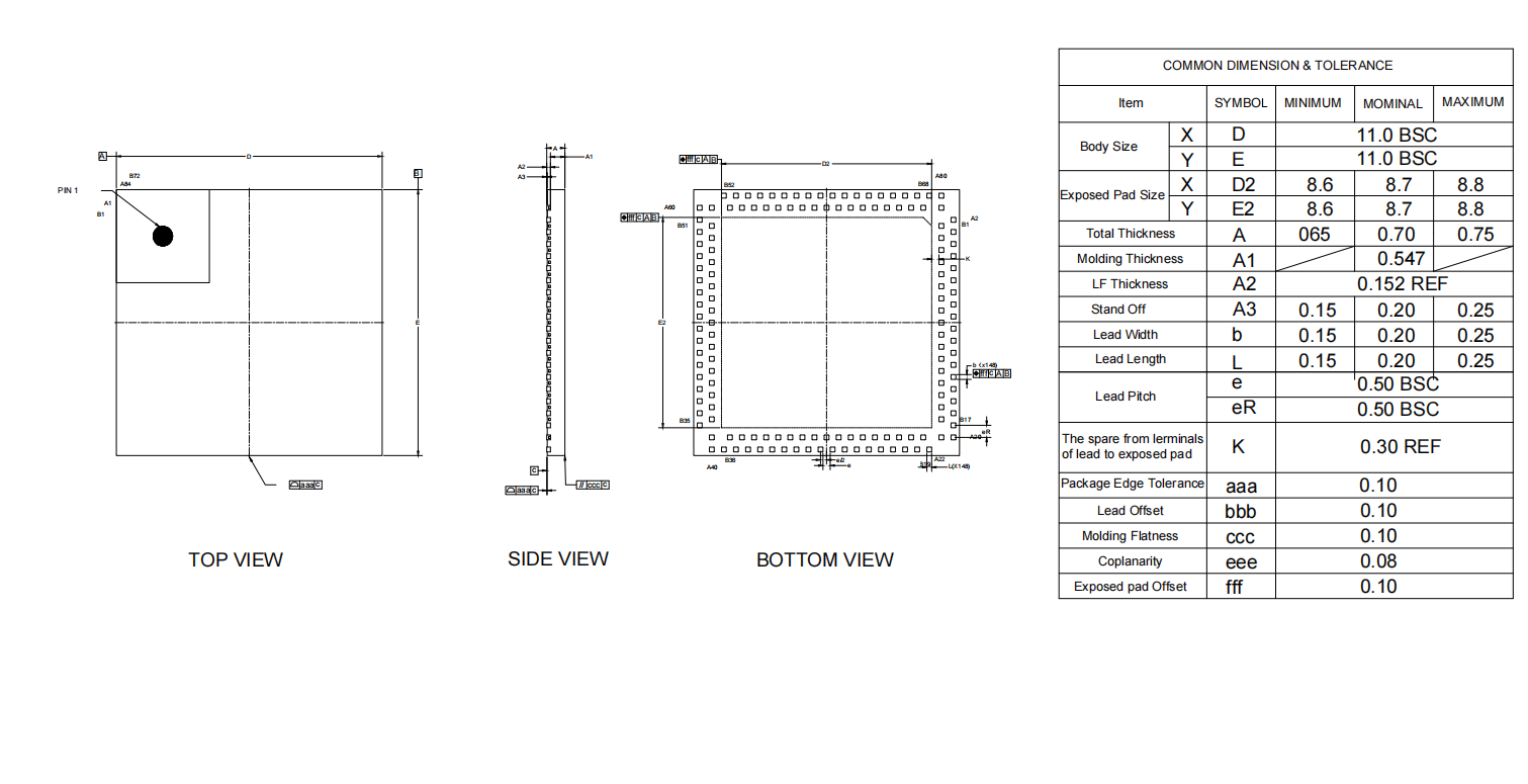 DRQFN11X11-156L,WanYing Chip Packaging & Testing Electronics Co., Ltd.,DRQFN11X11-156L