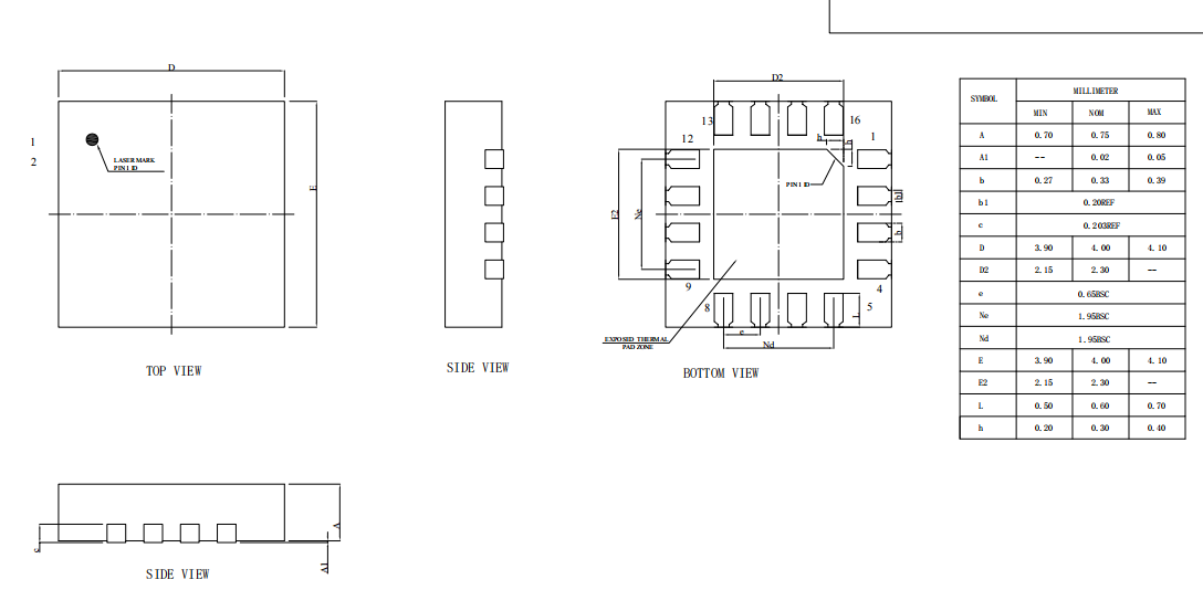 QFN4X4-16L,WanYing Chip Packaging & Testing Electronics Co., Ltd.,QFN4X4-16L