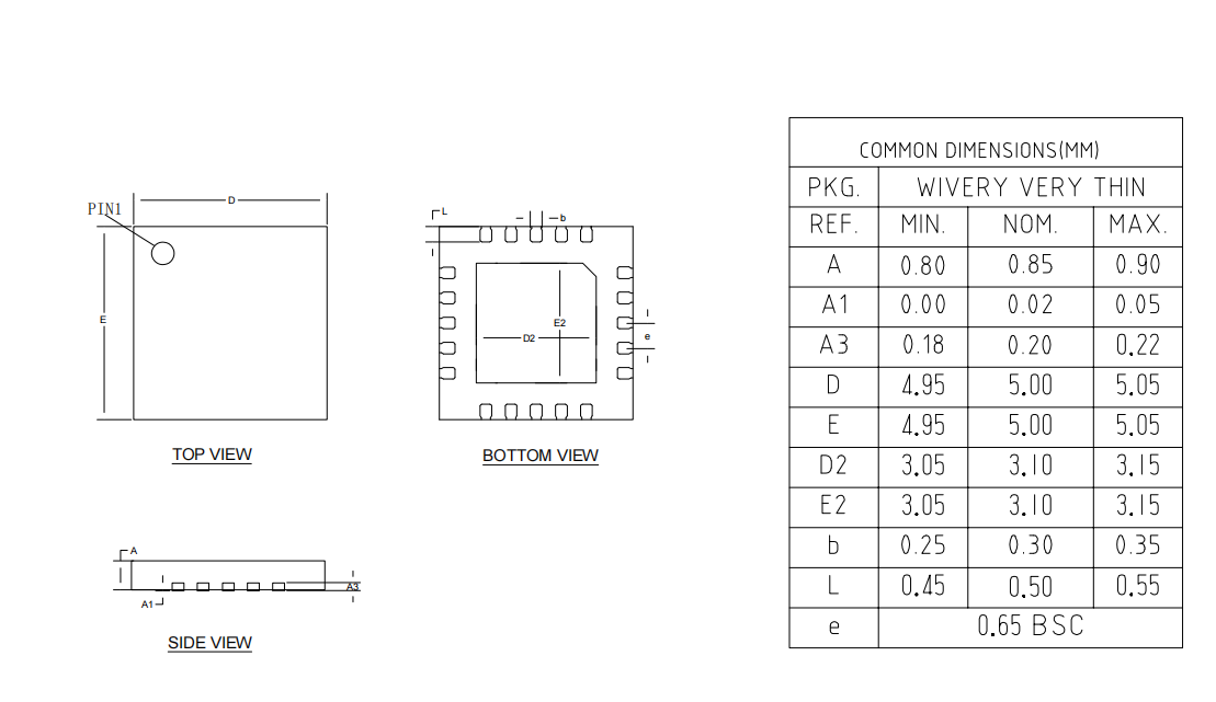 QFN5X5-20L,WanYing Chip Packaging & Testing Electronics Co., Ltd.,QFN5X5-20L