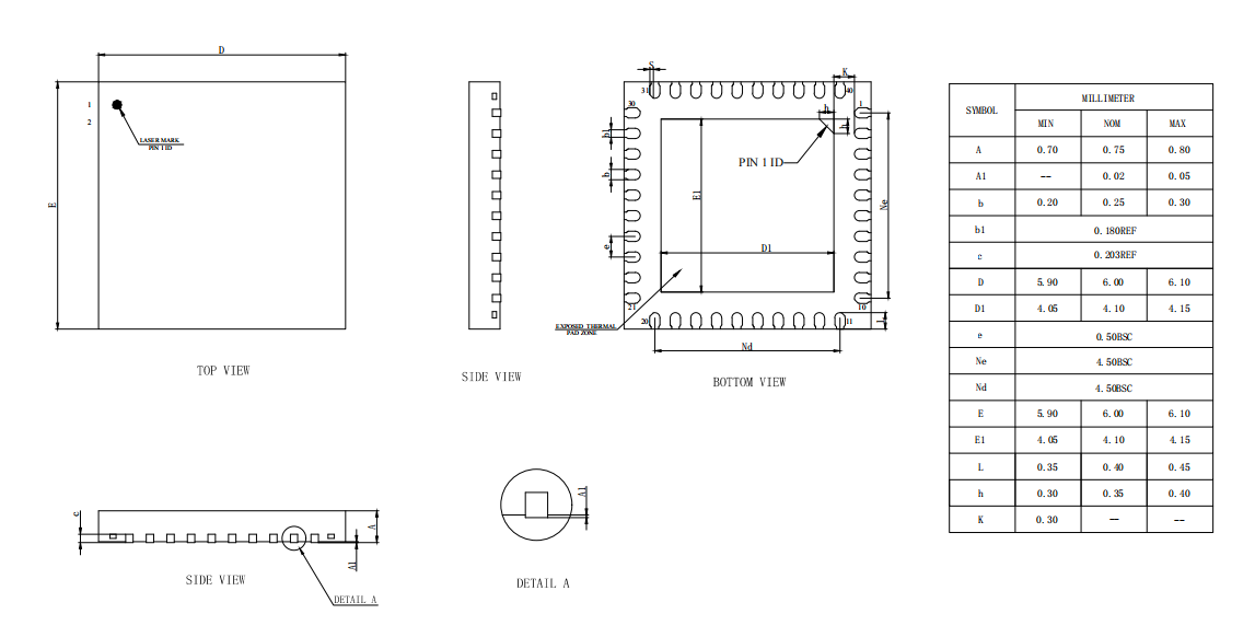 QFN6X6-40L,WanYing Chip Packaging & Testing Electronics Co., Ltd.,QFN6X6-40L