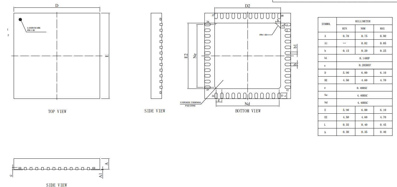 QFN6X6-48L,WanYing Chip Packaging & Testing Electronics Co., Ltd.,QFN6X6-48L