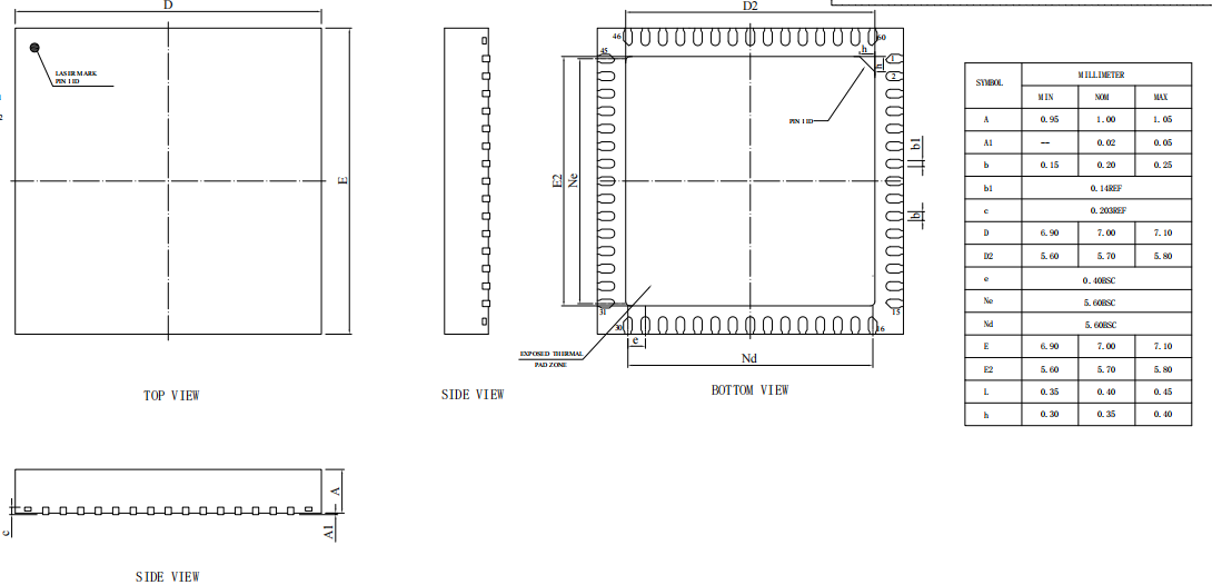 QFN7X7-60L,WanYing Chip Packaging & Testing Electronics Co., Ltd.,QFN7X7-60L