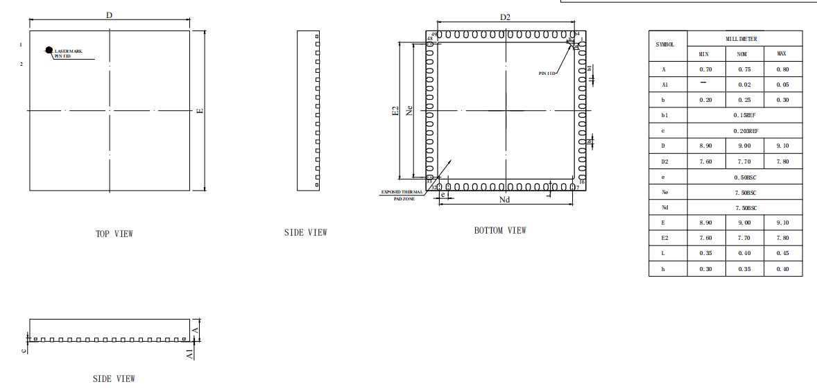 QFN9X9-64L,WanYing Chip Packaging & Testing Electronics Co., Ltd.,QFN9X9-64L