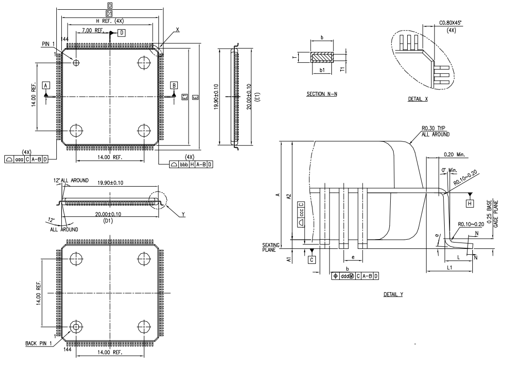 LQFP20X20-144L,WanYing Chip Packaging & Testing Electronics Co., Ltd.,LQFP20X20-144L