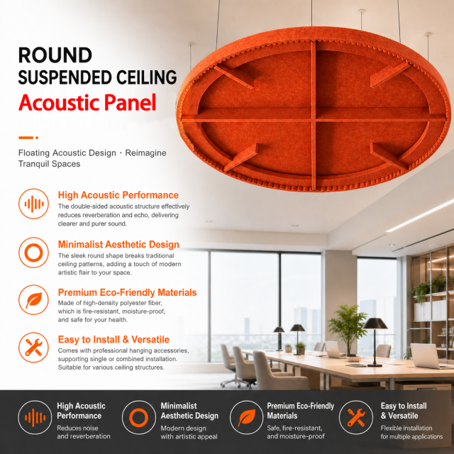 Round Polyester Acoustic Panel,MY SHOP,AcousticCloud Ceiling System