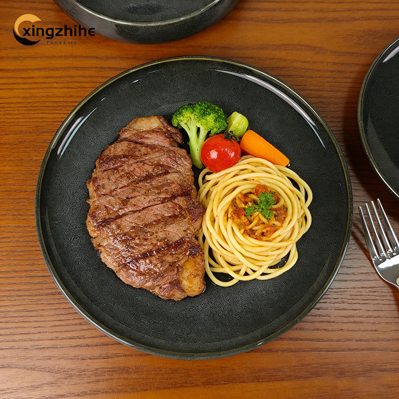 18/16/12-Piece Luxury Gray Speckled Vintage Stoneware Dinnerware Sets-Dishwasher Safe Eco-Friendly BPA Free