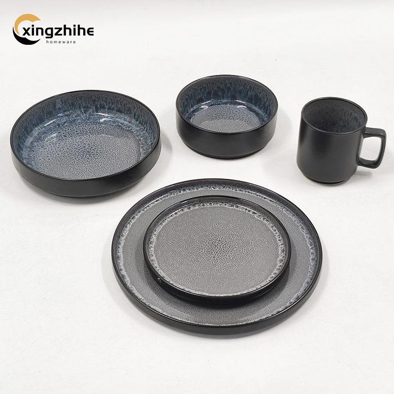 18/16/12-Piece Vintage Stoneware Dinnerware Sets-Dishwasher Safe Eco-Friendly Durable Oven Microwave Safe Home Use Plates Bowls