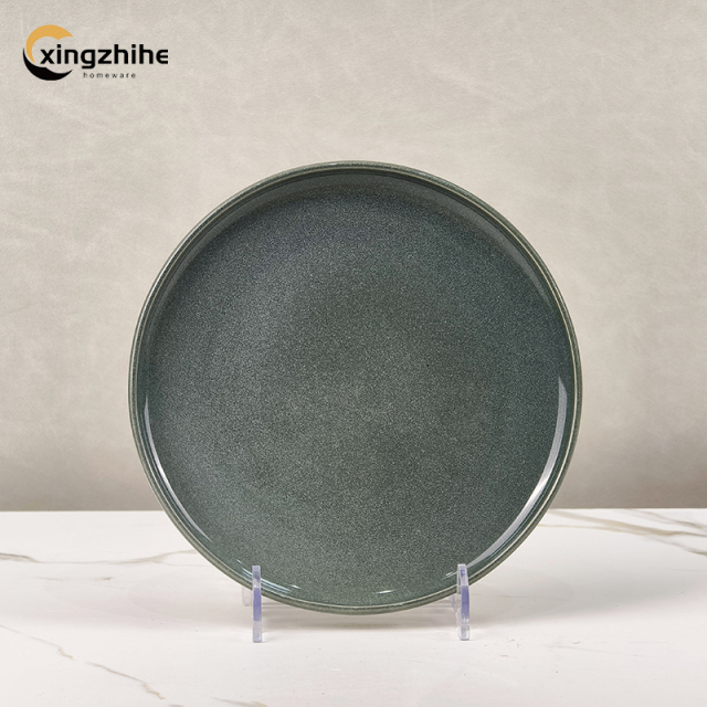 18/16/12/Piece Wholesale Price Custom Nordic Gray Reactive Glaze Stoneware Dinnerware Set Eco-Friendly Dishwasher Safe Hotels