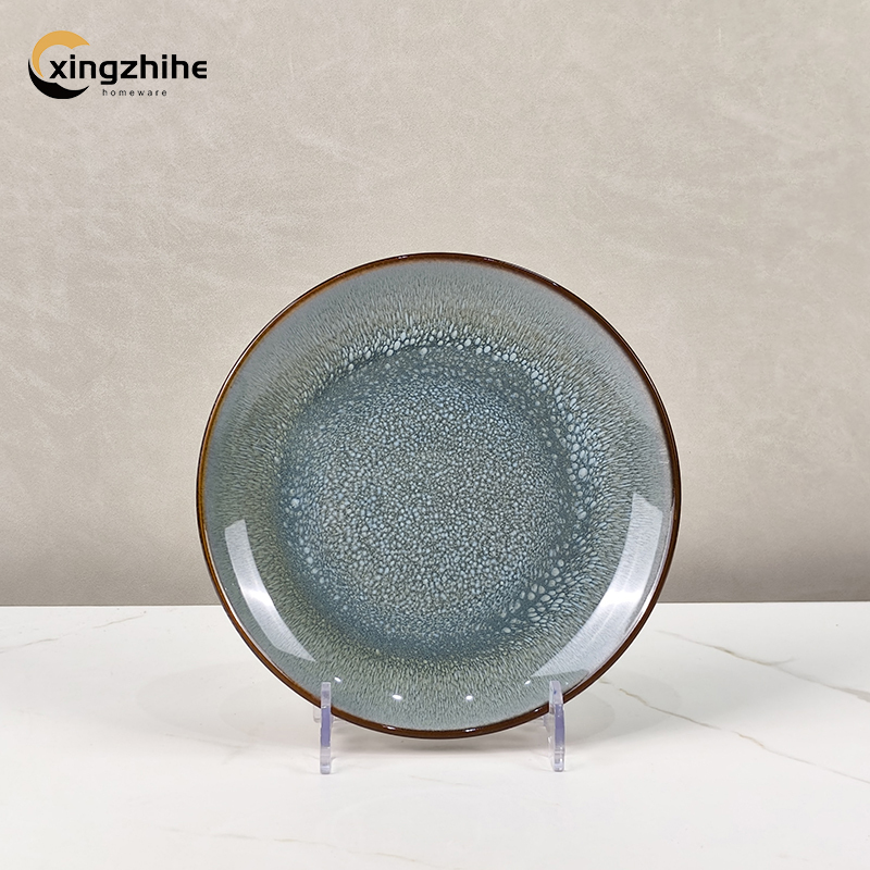 Blue Modern Ceramic Stoneware 16-Piece Dinnerware Set Eco-Friendly Reactive Glaze Microwave Freezer Safe for Food Use