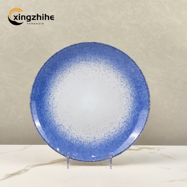 Luxury Kiln Altered Glaze Stoneware Dinnerware Sets Nordic Western Matt Blue Glazed Ceramic Cup Kit Dishwasher Safe