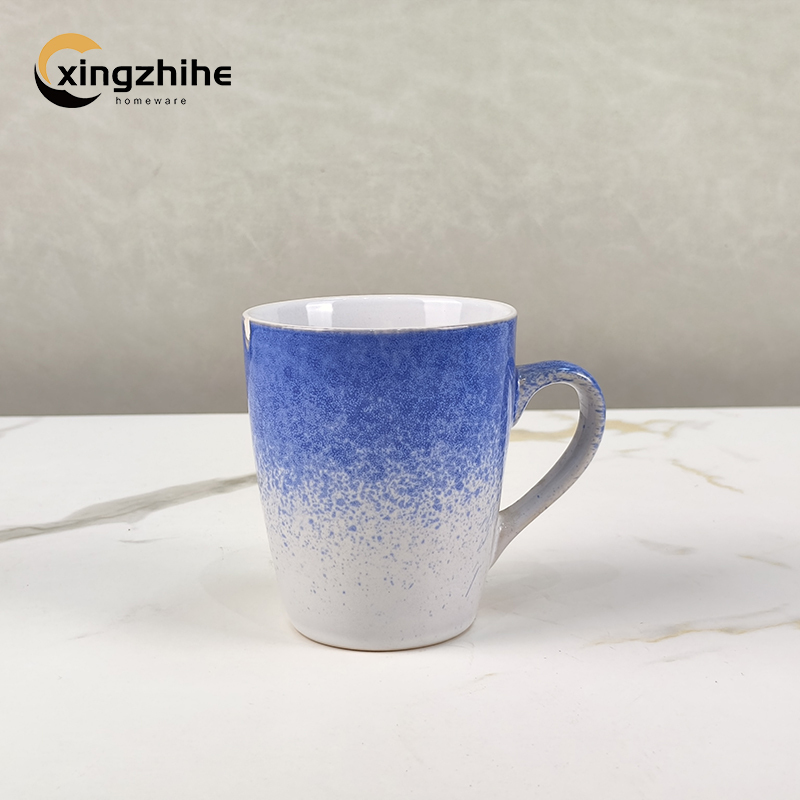 Luxury Kiln Altered Glaze Stoneware Dinnerware Sets Nordic Western Matt Blue Glazed Ceramic Cup Kit Dishwasher Safe