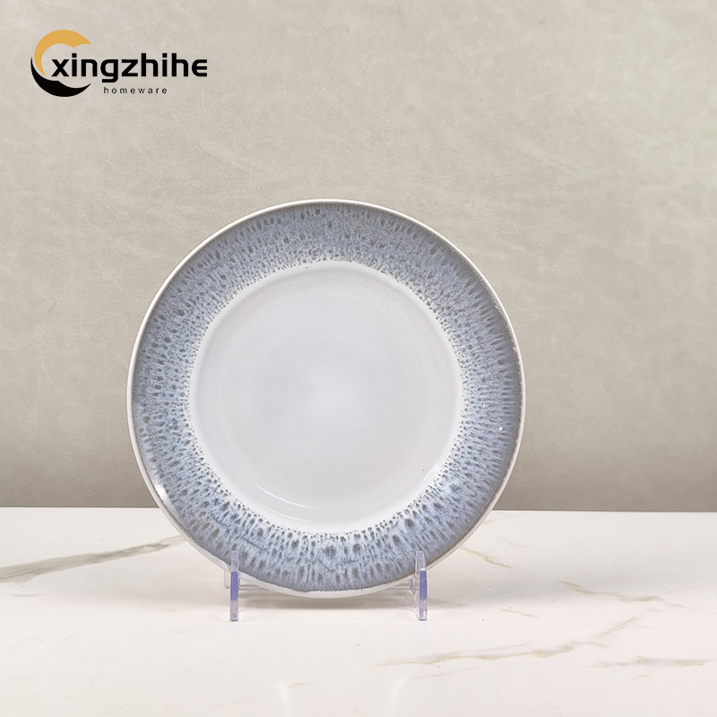 Luxury Kiln Altered Glaze Stoneware Dinnerware Sets Nordic Western Matt Gray Glazed Ceramic Cup Kit Dishwasher Safe