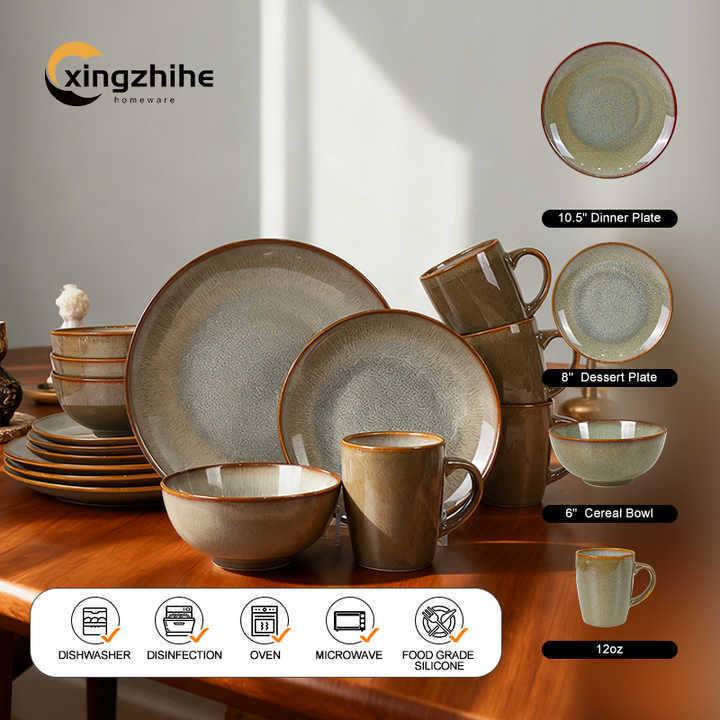Ceramic Stoneware Dinnerware Set-Western Cuisine Steak Dinnerware Dishwasher Oven Safe Eco-Friendly Light Luxury Home Party Set