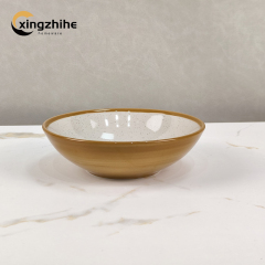 Luxury Stoneware Dinnerware Sets Nordic Western Matt Yellow Glazed Home Ceramic Tableware Cup Kit Dishwasher Safe Eco-Friendly