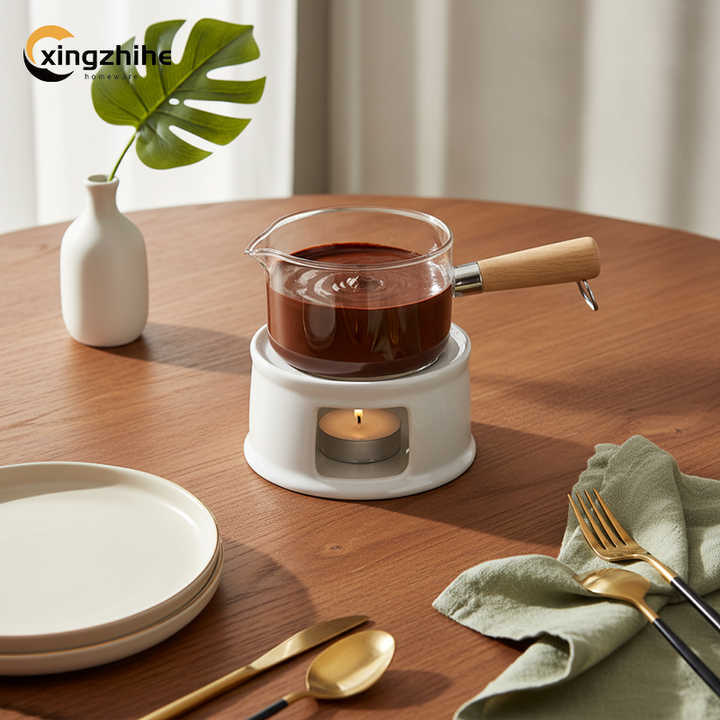 High Quality White Vintage Stoneware Small Oil Burner Tealight Candle Holder Eco-Friendly Dishwasher Safe Reusable Wax Warmer