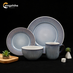 18/16/12-Piece Vintage Stoneware Dinnerware Sets-Dishwasher Safe Eco-Friendly BPA Free Durable Oven Microwave Safe Leak-Proof