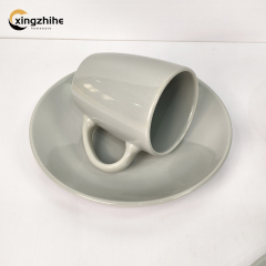 Luxury China Suppliers Stock Restaurant Gray Dinnerware Set 16pcs Stoneware Plates Cup Kit Dishwasher Safe Eco-Friendly