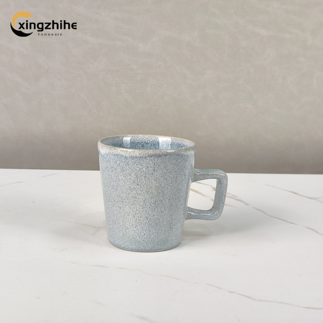 Wholesale Eco-Friendly Modern European Stoneware Dinnerware Set with Blue Reactive Finish Dishwasher & Microwave Safe