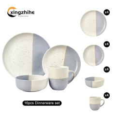 Wholesale Nordic Modern Simple Color Reactive Pottery Stoneware Ceramic Plates Set Porcelain Material Elegant Dining Daily Use