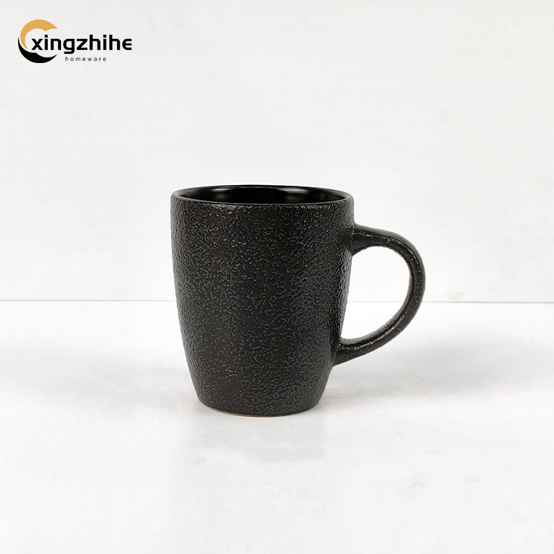 Aesthetic Black Customized Eco-Friendly Microwave Safe Round Bowl Plate Coffee Mug Hotel Ceramic Dinnerware Set