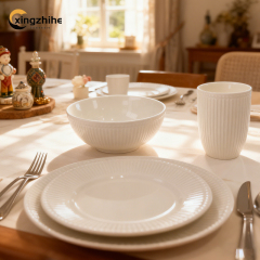 Custom-designed 18/16/12/-Piece Ceramic Tableware Set Relief Style Eco-Friendly Dishwasher Safe BPA Free Oven Safe for Home