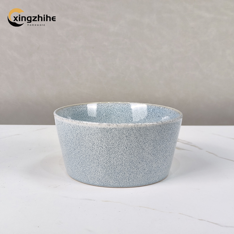 Wholesale Eco-Friendly Modern European Stoneware Dinnerware Set with Blue Reactive Finish Dishwasher & Microwave Safe