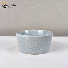 Wholesale Eco-Friendly Modern European Stoneware Dinnerware Set with Blue Reactive Finish Dishwasher & Microwave Safe