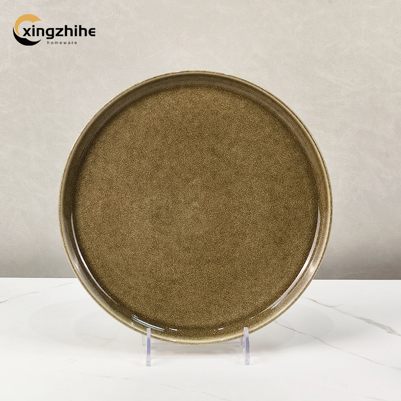 Ceramic Stoneware Dinnerware 16-Piece Dinner Plate Set with Eco-Friendly Reactive Glaze for Home Use