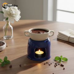 High Quality Vintage Turquoise Ceramic Candle Stand Oil Burner Eco-Friendly Dishwasher Safe Reusable Wax Warmer Tea Lamp