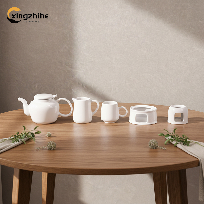 High Quality White Vintage Stoneware Small Oil Burner Tealight Candle Holder Eco-Friendly Dishwasher Safe Reusable Wax Warmer